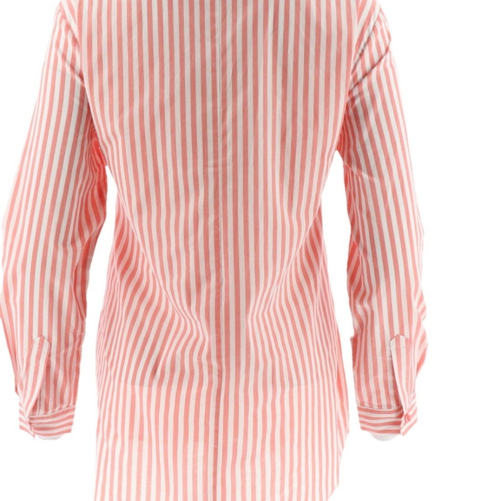 Diane Gilman DG2 Tie Front Striped Poplin Top - Picture 4 of 4